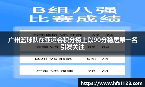 广州篮球队在亚运会积分榜上以90分稳居第一名引发关注