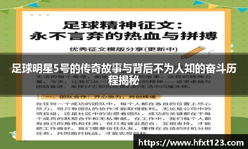 足球明星5号的传奇故事与背后不为人知的奋斗历程揭秘